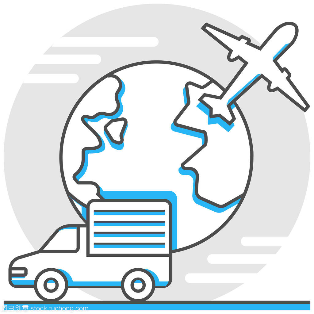 跨越国界 国际运输与旅行中的信息图表图标元素解析